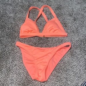 NWOT TARGET xhilaration neon pink bikini set